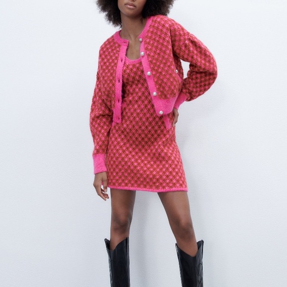 ZARA Pink Knit Dress - Picture 3 of 12